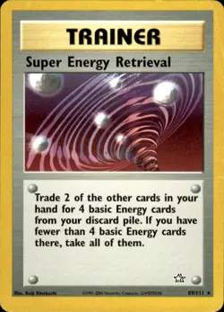 Pokemon Super Energy Retrieval Neo Genesis 089/111 Light Play LP+ or Better - Image 1