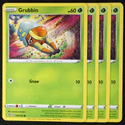 Pokemon Cards 4x Grubbin 016/192 Playset Rebel Clash NM/M - Image 1