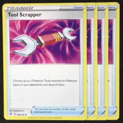 Pokemon Cards 4x Tool Scrapper 168/192 Playset Rebel Clash NM/M - Image 1