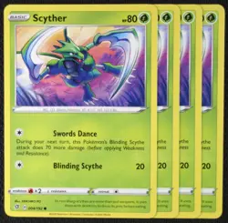 Pokemon Cards 4x Scyther 004/192 Playset Rebel Clash NM/M - Image 1