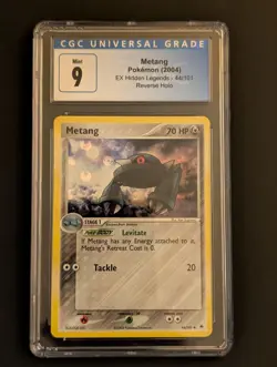 CGC 9 Metang 44/101 Reverse Holo 2004 Pokemon Ex Hidden Legends - Image 1