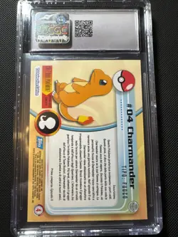 Charmander Topps Pokemon Italian #04 First print Blue label. UK Edition - Image 2