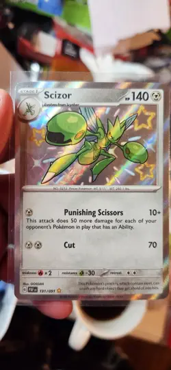 Scizor 191/091 Paldean Fates 2024 Shiny Rare Holo Pokemon Near Mint - Image 2