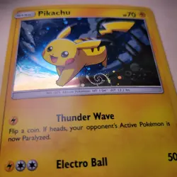 Pokemon TCG Pikachu SM81 Cosmos Foil Black Star Promo Very Nice SWIRL!! Pokemon - Image 3
