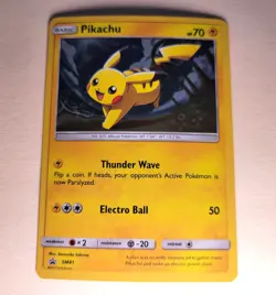 Pokemon TCG Pikachu SM81 Cosmos Foil Black Star Promo Very Nice SWIRL!! Pokemon - Image 4
