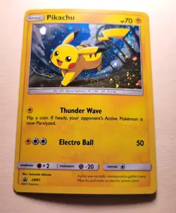 Pokemon TCG Pikachu SM81 Cosmos Foil Black Star Promo Very Nice SWIRL!! Pokemon - Image 5
