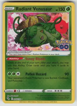 Radiant Venusaur Radiant Rare Pokemon GO 004/078 Pokemon - Image 1