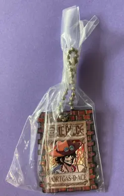 Portgas D. Ace One Piece Wanted Book Key Chain BANDAI Very Rare Japanese JP F/S - Image 1