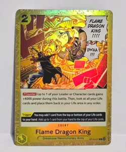 One Piece Bandai CCG Flame Dragon King ST13-017 Holo Light Play - Image 1