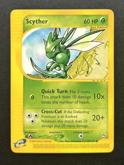 Scyther 57/147 Aquapolis Non-Holo Uncommon Pokemon Card LP - Image 1