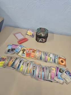 Pokemon TCG Bulk Bundle 220 Random Cards Job Lot + Tin + Card Holder + Binder #6 - Image 1