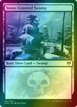 1x NM Foil Snow-Covered Swamp (#281) Kaldheim MTG pack fresh - Image 1