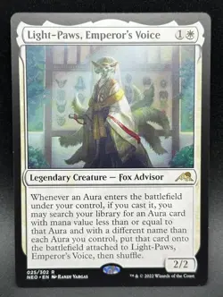 MTG Light-Paws, Emperor's Voice R Kamigawa: Neon Dynasty #25 - Image 1