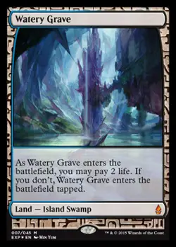 Magic MTG - Watery Grave - Bataille de Zendikar Expeditions - EXC - EN - FOIL - Image 1