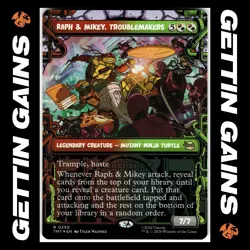 Raph & Mikey, Troublemakers - 0250 - R - Foil - Showcase - TMNT - MTG - NM/M - Image 1