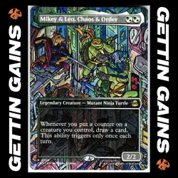 Mikey & Leo,Chaos & Order - 0200 - R - Non-Foil - Borderless- TMNT - MTG - NM/M - Image 1