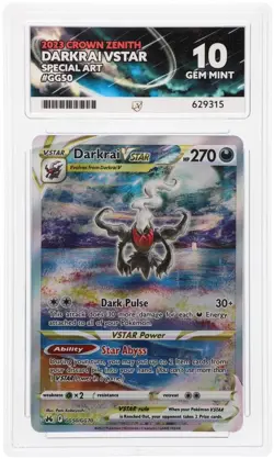 Pokemon TCG – Darkrai VSTAR #GG50/GG70 – Crown Zenith – ACE 10 (Gem Mint) - Image 1