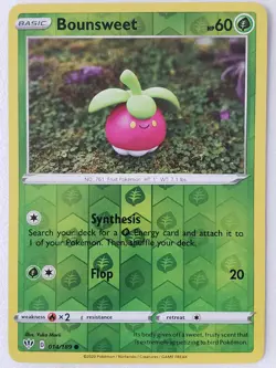 REVERSE HOLO Bounsweet 014/189 NM Yuka Morii Clay Darkness Ablaze Pokemon Card - Image 1