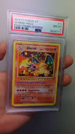 2016 Pokemon Evolution # 11/108 Glurak Holo PSA 8 NM - MINT 📈 LOW POP Deutsch - Image 2