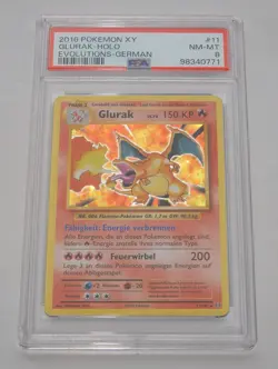 2016 Pokemon Evolution # 11/108 Glurak Holo PSA 8 NM - MINT 📈 LOW POP Deutsch - Image 5