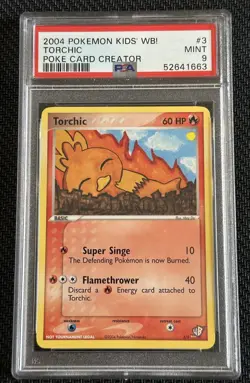 Pokemon Card 2004 Kids’ WB! Creator #3 Torchic PSA 9 Mint - Image 1