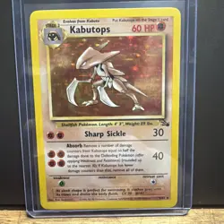 Pokemon TCG Kabutops Holo Rare Unlimited Card 9/62 Fossil NM - Image 1