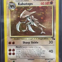 Pokemon TCG Kabutops Holo Rare Unlimited Card 9/62 Fossil NM - Image 2