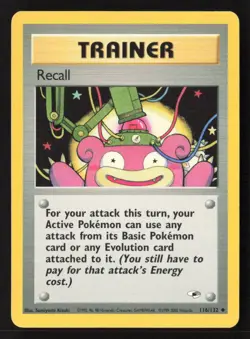 Recall Uncommon Unlimited G1 116/132 NM Pokemon TCG - Image 1