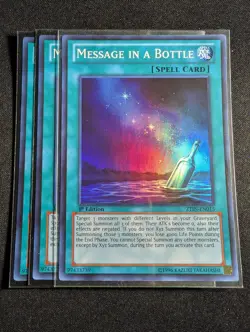 Yugioh - 3x Message in a Bottle ZTIN-EN015 1st Super Rare NM - Image 1