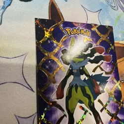 Gold Box Hit Holo Lucario Textured Shinny Database Non-TCG Pokemon Card - Image 5