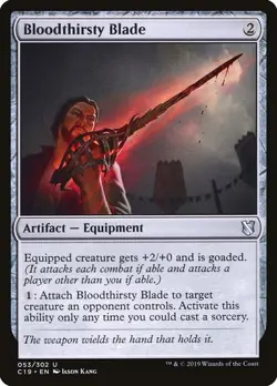 NM Bloodthirsty Blade, MTG, Commander 2019, Magic the Gathering, 53 - Image 1