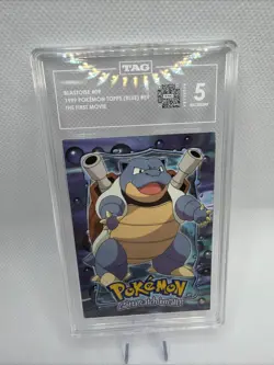 1999 Topps Pokemon Movie Edition E9 Blastoise Graded TAG 5 - Image 1