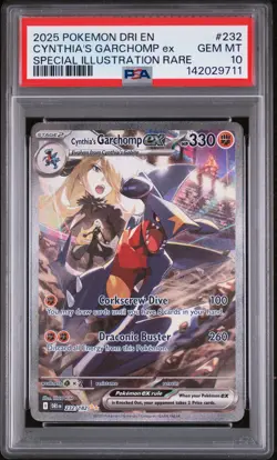 2025 POKEMON DRI EN-DESTINED RIVALS #232 CYNTHIA'S GARCHOMP EX PSA 10 - Image 1