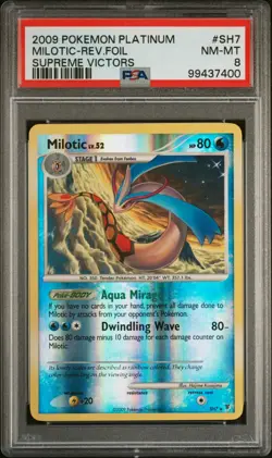 2009 POKEMON PLATINUM SUPREME VICTORS SH7 MILOTIC-REVERSE FOIL PSA 8 - Image 1