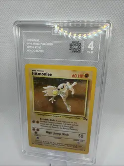 Pokemon TCG Hitmonlee 7/62 Unlimited Holo Rare WOTC Fossil Graded TAG 4 - Image 2