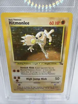 Pokemon TCG Hitmonlee 7/62 Unlimited Holo Rare WOTC Fossil Graded TAG 4 - Image 3