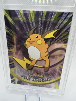 1999 Topps Pokemon Raichu #26 Holo Foil Card TV Animation Graded TAG 6.5 - Image 3