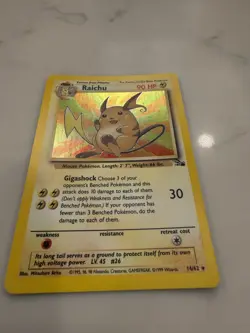 Raichu - 14/62 - Pokemon Fossil 1st Edition Holo Rare Card WOTC NM - Image 2