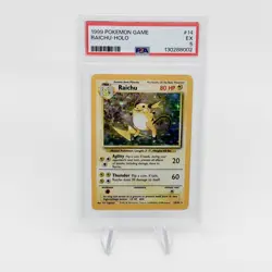 1999 POKEMON GAME #14 RAICHU-HOLO PSA 5 - Image 1