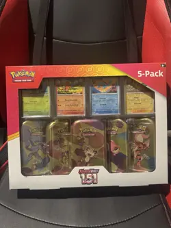 Pokemon TCG 151 Mini Tin Bundle Costco Exclusive – 5 Tins – Factory Sealed. - Image 1