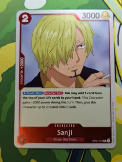 One Piece TCG English OP01-013 Sanji R Foil (from the top of your Life cards...) - Image 1