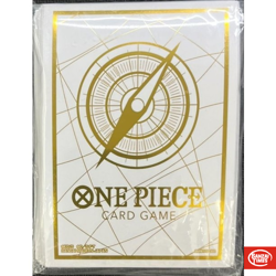 One Piece Card Game TCG Sleeves White Gold Deck Protector Official - Image 1