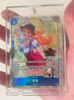 One Piece Chinese Card Game 3rd Anniversary Nami OP11-054 SR Alt - Image 1