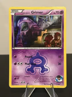 Pokemon TCG Team Aqua's Grimer 7/34 Double Crisis Regular Card LP Condition - Image 1