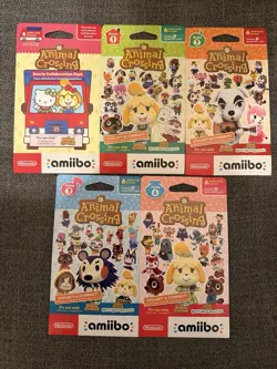 Animal Crossing Amiibo Cards Bundle Series 1, 2, 3, 4 + Sanrio | 5 Sealed Packs - Image 1