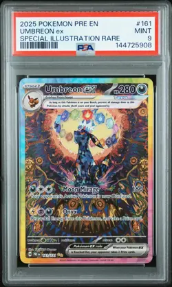 2025 POKEMON PRE EN-PRISMATIC EVOLUTIONS #161 UMBREON EX PSA 9 - Image 1