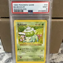 Pokemon 1999 Base Set Bulbasaur Shadowless PSA 9 #44/102 Regular English TCG - Image 1