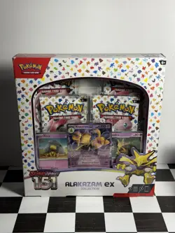 Pokemon TCG Scarlet and Violet - 151 Alakazam ex Collection Box - 4 Packs 820650855269 - Image 1