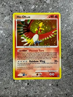 Pokemon TCG Cards Ho-Oh 10/132 Secret Wonders Holo Rare MP * Holo Bleed * - Image 1