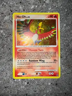 Pokemon TCG Cards Ho-Oh 10/132 Secret Wonders Holo Rare MP * Holo Bleed * - Image 3